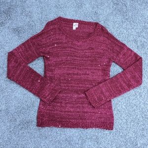 Sparkly sequin magenta Juniors / Girls Dolled Up by Fang Sweater size XL